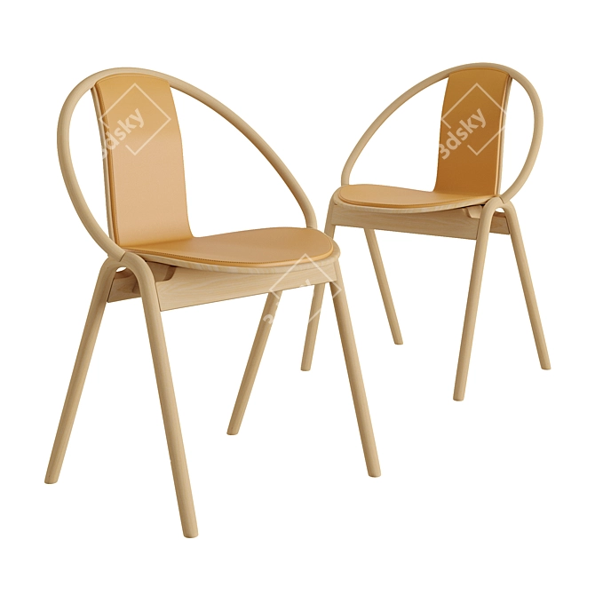 Elegant TON Dining Chair 3D model image 1