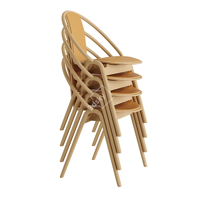 Elegant TON Dining Chair 3D model image 3