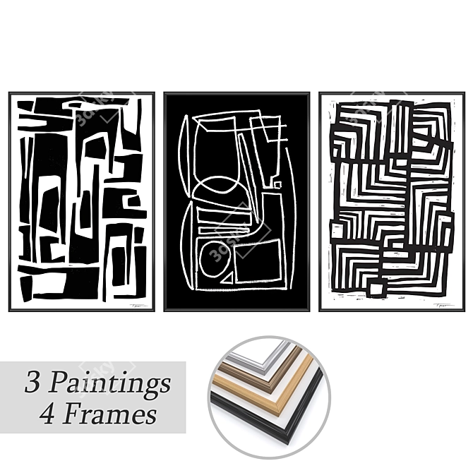 Elegant Wall Art Set | No. 3688 3D model image 1