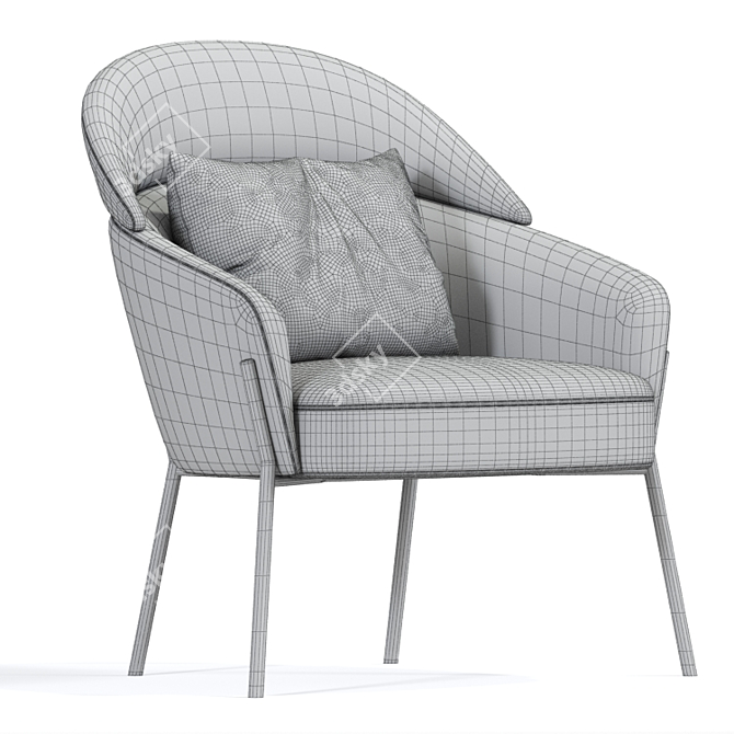 Wam Lounge Armchair: Unrivaled Comfort & Style 3D model image 3