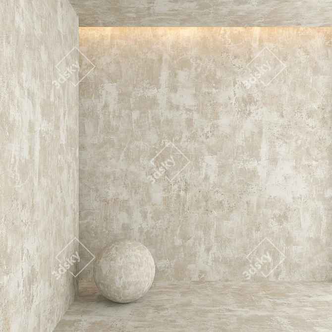 Elegant Plaster Wall Decor 3D model image 5