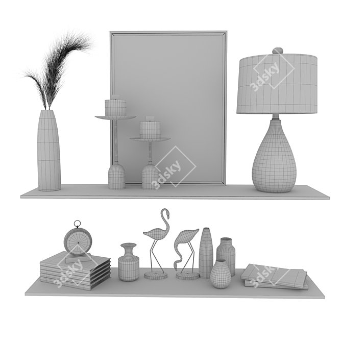 Elegant Decor Set 7 3D model image 5