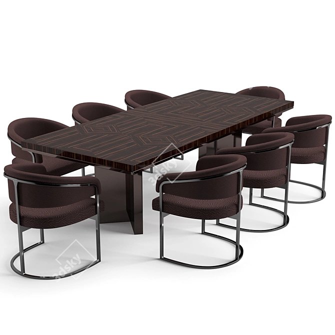 Elegant Visionnaire Dining Set: Clem Chair & Temptation Table 3D model image 3