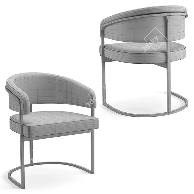 Elegant Visionnaire Dining Set: Clem Chair & Temptation Table 3D model image 6