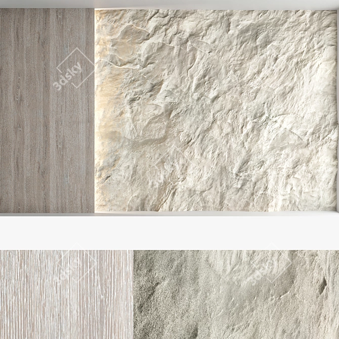 Decorative Stone Wall Panel Set 3D model image 3