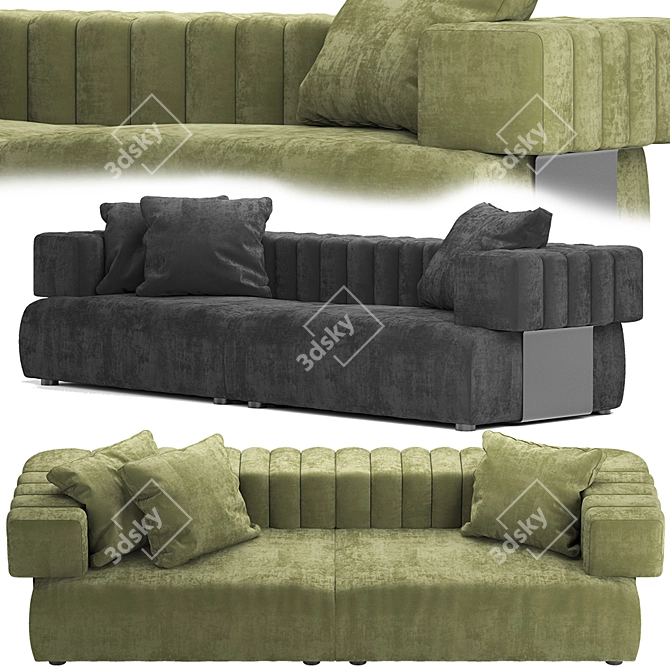 Luxury Comfort: Fendi Truman Sofa 3D model image 1