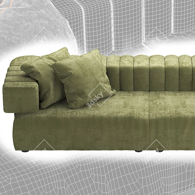 Luxury Comfort: Fendi Truman Sofa 3D model image 4