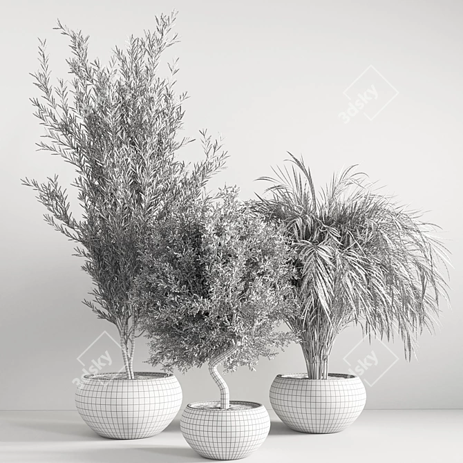 Elegant Indoor Plant Stand 3D model image 7