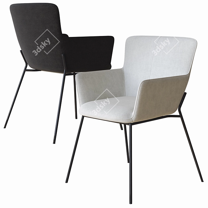 Elegant Ergonomic Chair: Rolf Benz 655 3D model image 3