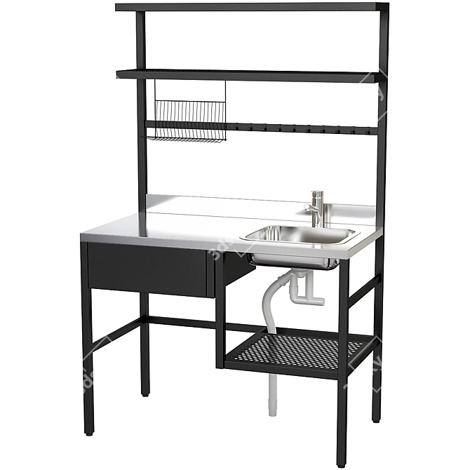 RÅVAROR Mini Kitchen: Compact, Sleek & Functional 3D model image 2