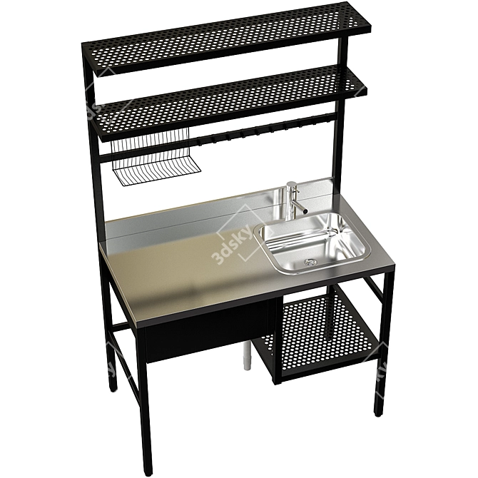 RÅVAROR Mini Kitchen: Compact, Sleek & Functional 3D model image 3