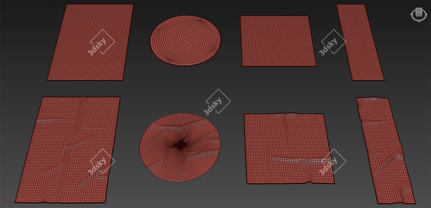 Versatile 8-Piece Rug Set: VRayFur, Displacement mods. 3D model image 7