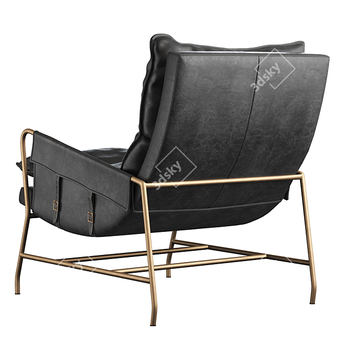 Modern Sonoma Black Leather Chair 3D model image 4