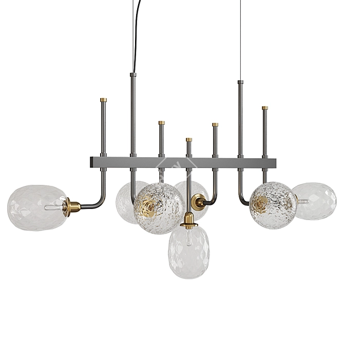 Sleek Metera Linear Chandelier 3D model image 1