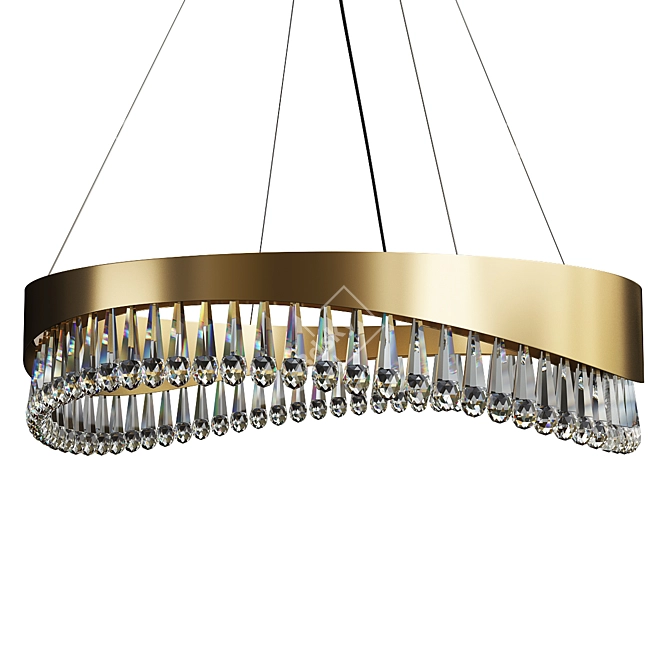 Elegant Venosa Round Chandelier 3D model image 1