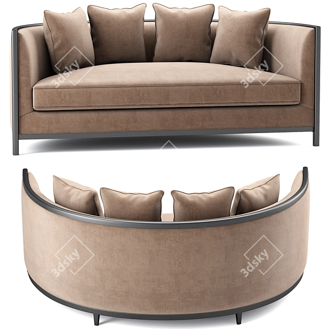 Sophia Contemporary Sofa & Chair Set 3D model image 2