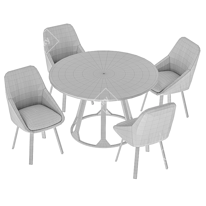 Bluvel Pod Chair and Confluence Table Set 3D model image 6
