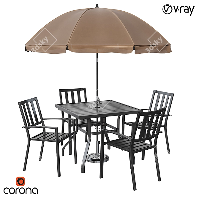 Elegant Castanon Dining Set 3D model image 1