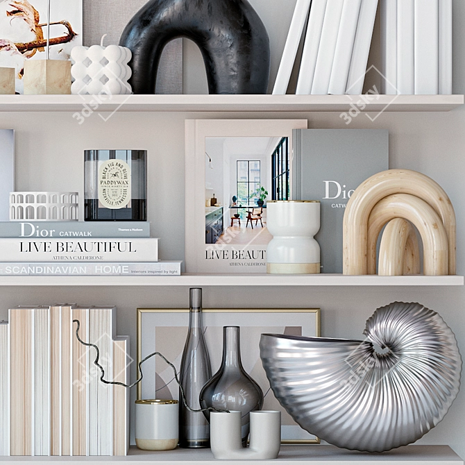 Stylish Decorative Shelves 3D model image 3