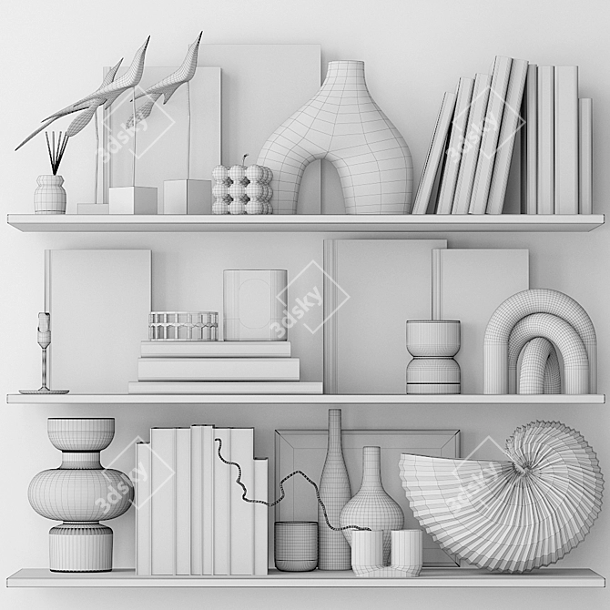 Stylish Decorative Shelves 3D model image 6
