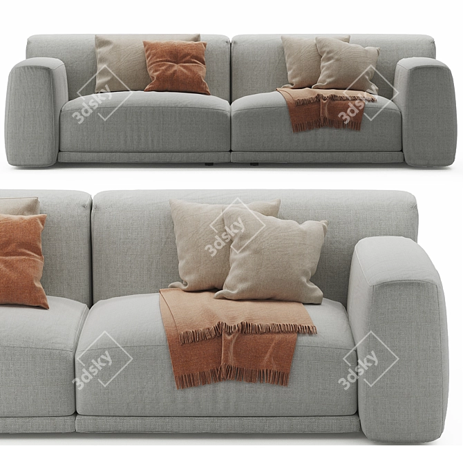 Elegant Paris Seoul Sofa 3D model image 1