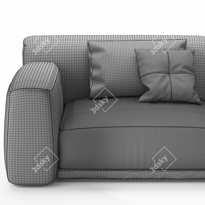 Elegant Paris Seoul Sofa 3D model image 4