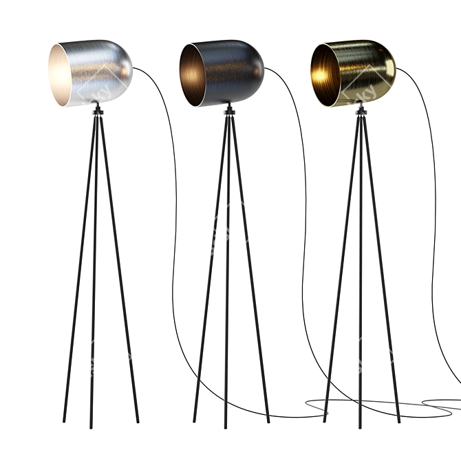 Cinema Floor Lamp: Tripod and Spotlight 3D model image 1