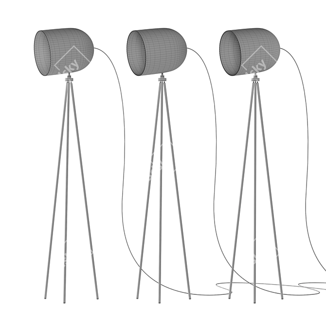 Cinema Floor Lamp: Tripod and Spotlight 3D model image 2