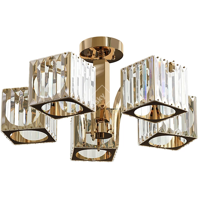 Elegant Crystal Chandelier April 3D model image 1