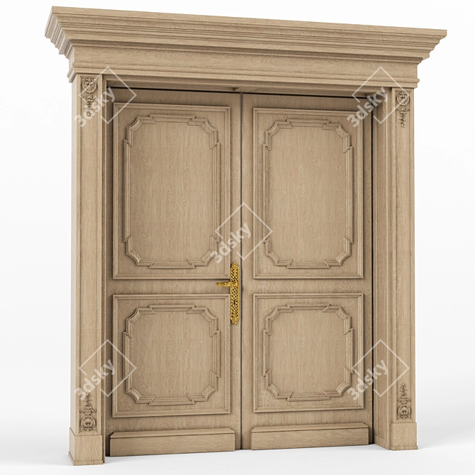 Elegant Entryway Doors 3D model image 1