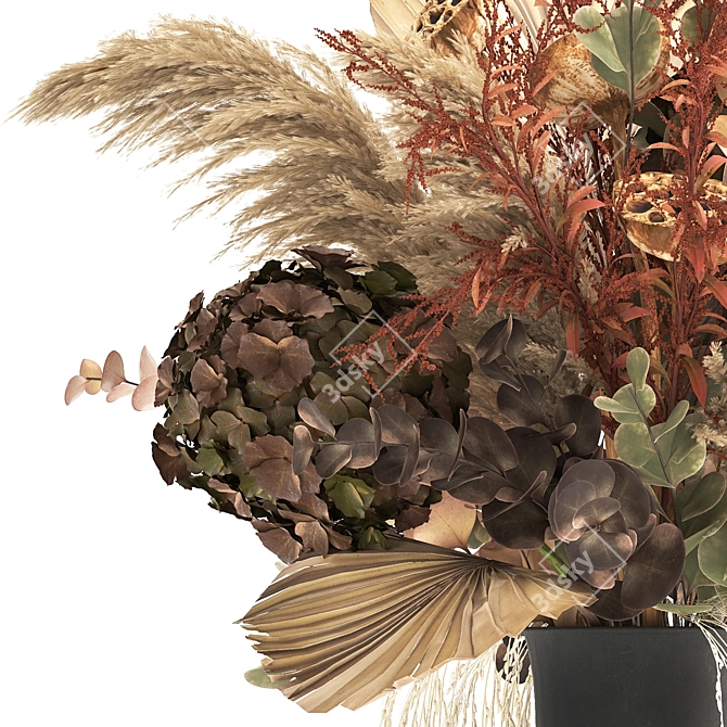 Autumn Bliss Bouquet with Dried Flowers 3D model image 4