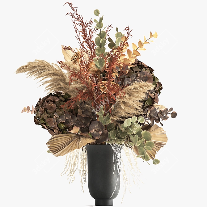 Autumn Bliss Bouquet with Dried Flowers 3D model image 5