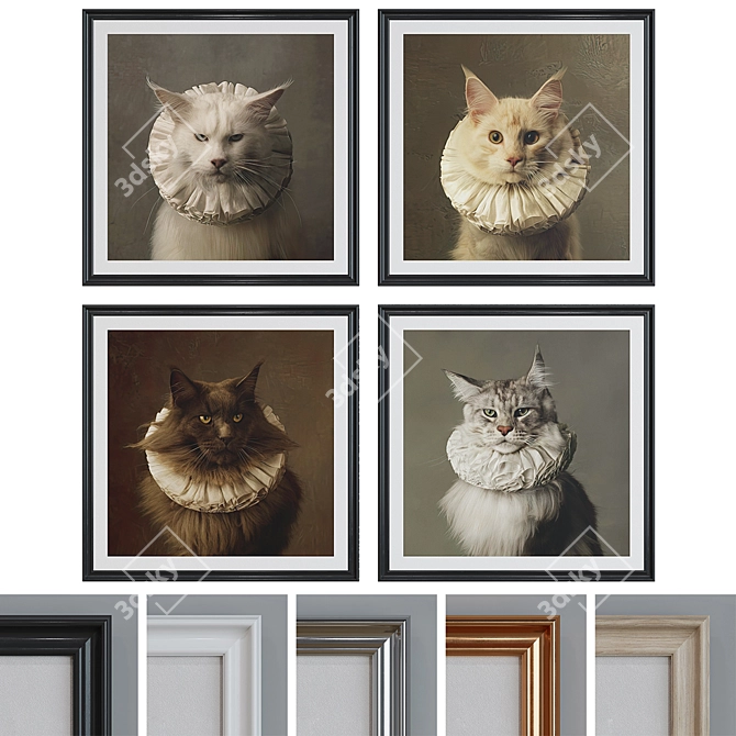 Modern Classic Picture Frame Set 3D model image 1