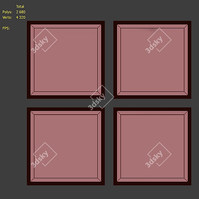 Modern Classic Picture Frame Set 3D model image 7