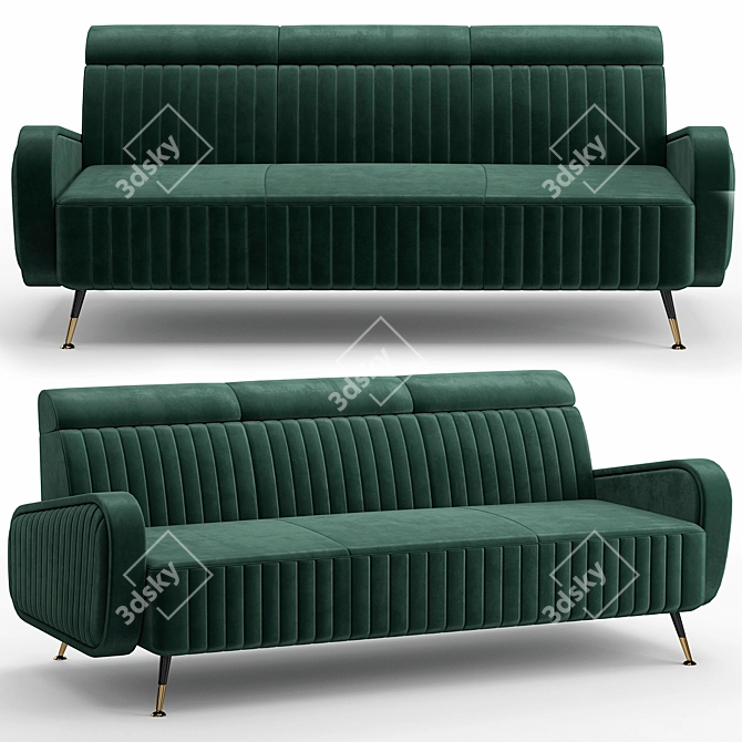 Harrison Upholstered Modern Sofa 3D model image 2