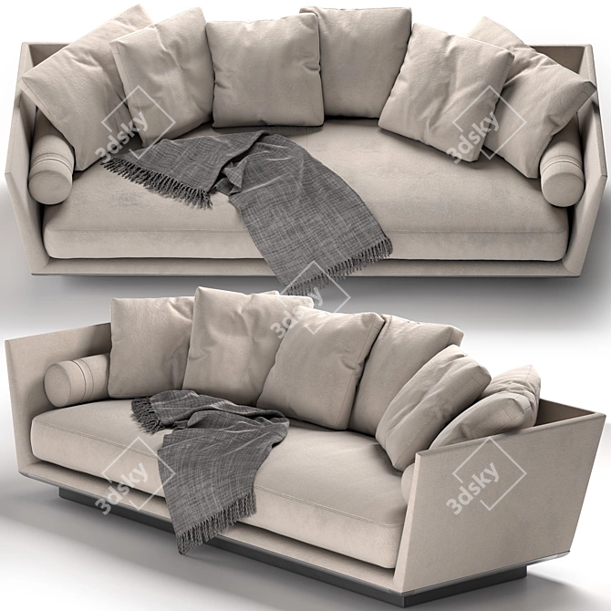 Elegant Noonu Sofa: Luxurious Comfort 3D model image 2