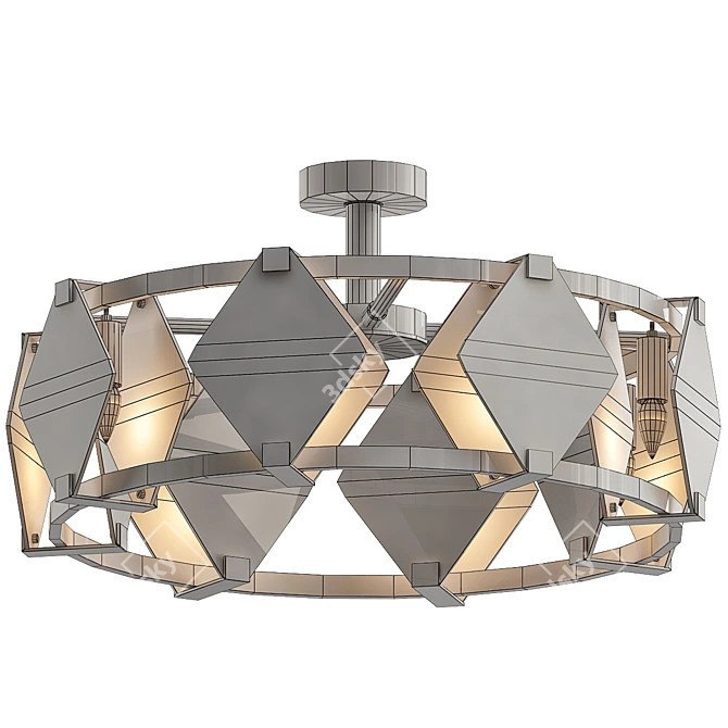 Elegant Aragon Ceiling Chandelier 3D model image 2