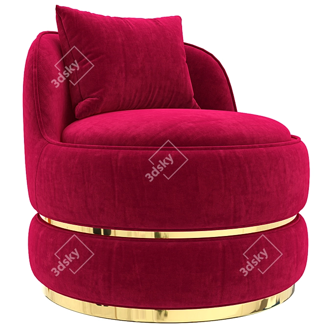 Modern Teal Swivel Vanity Chair 3D model image 3