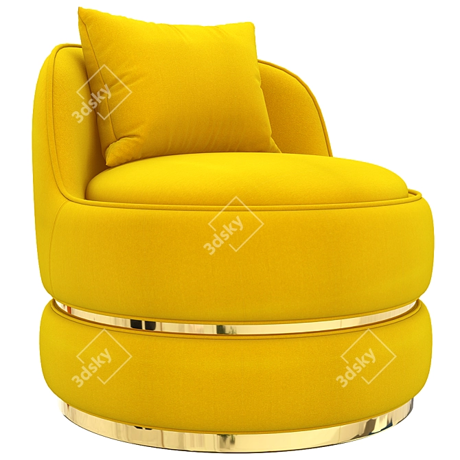 Modern Teal Swivel Vanity Chair 3D model image 4