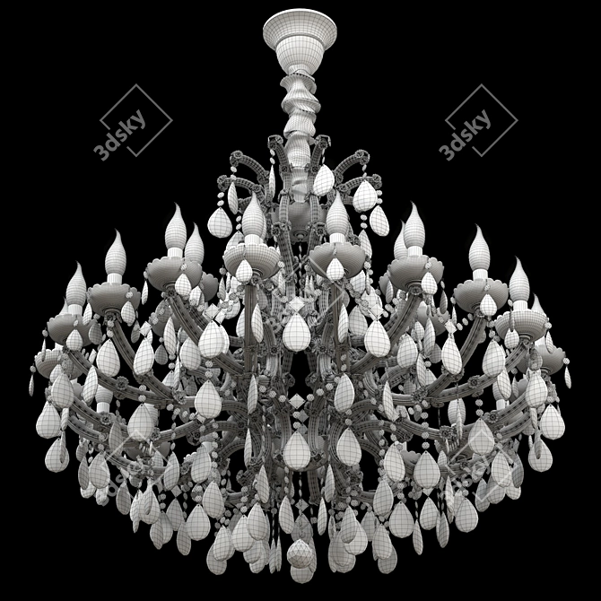 Ethereal Crystal Chandelier 3D model image 2