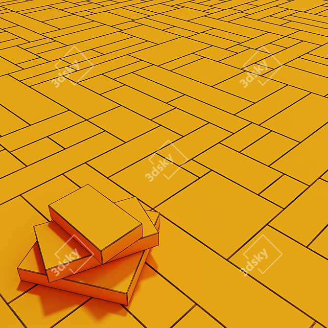 Smooth Pave Rectangle Tile 3D model image 7