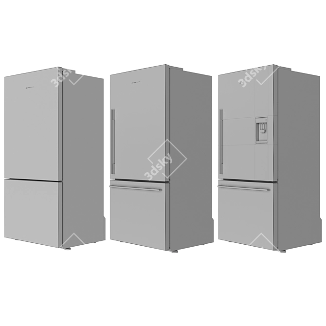 Fisher & Paykel Set 1 Fridges: Stylish and Spacious 3D model image 3