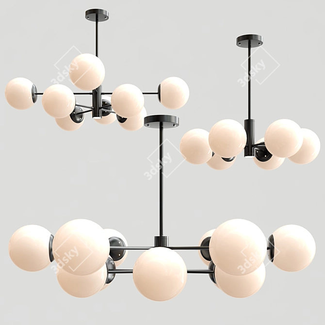 Elegant Ball-shaped Chandelier 3D model image 1