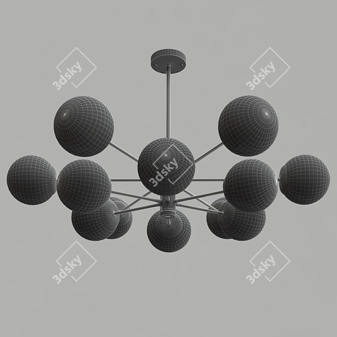 Elegant Ball-shaped Chandelier 3D model image 2