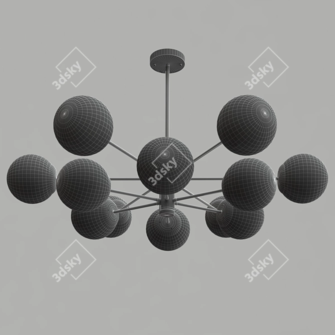 Elegant Ball-shaped Chandelier 3D model image 6