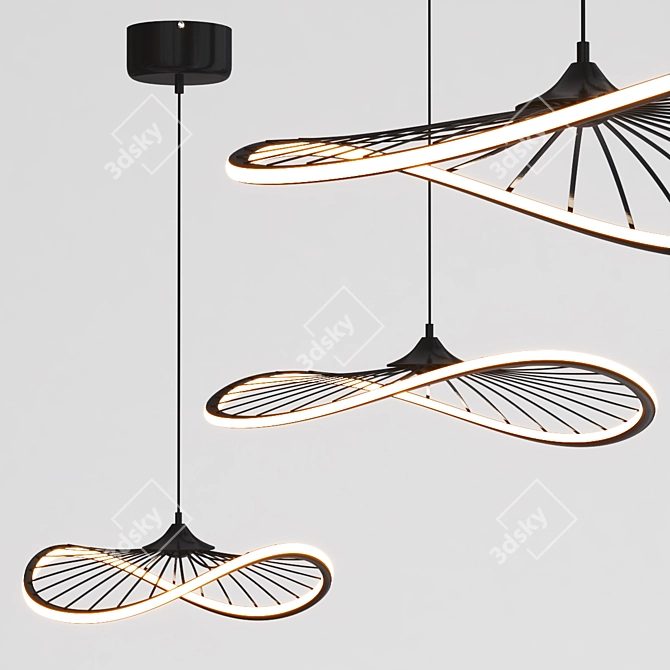 Modern LED Ring Chandelier 3D model image 1