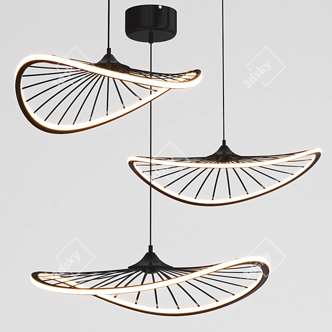 Modern LED Ring Chandelier 3D model image 2