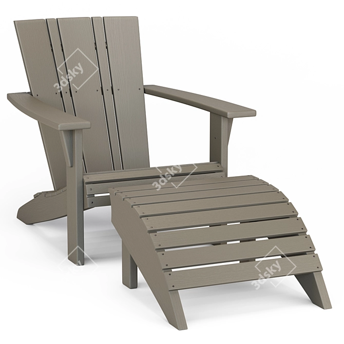 Vista II Armchair with Ottoman 3D model image 1