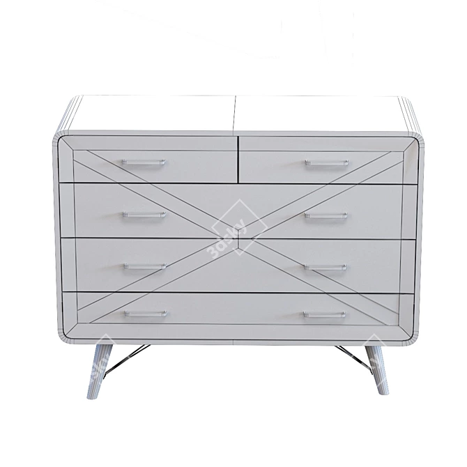 Factory Style Metal and Glass Dresser 3D model image 3