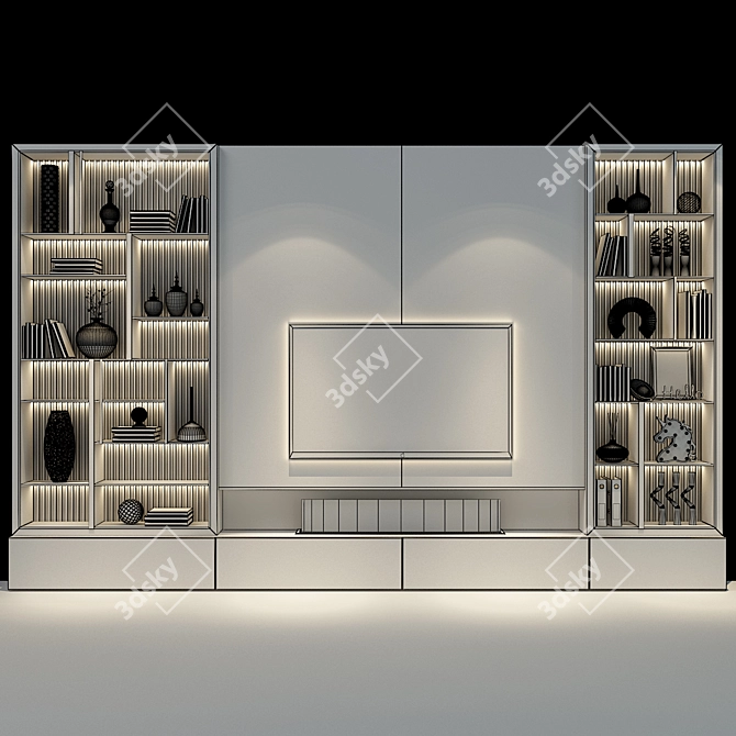 Modern TV Shelf 0424 3D model image 2